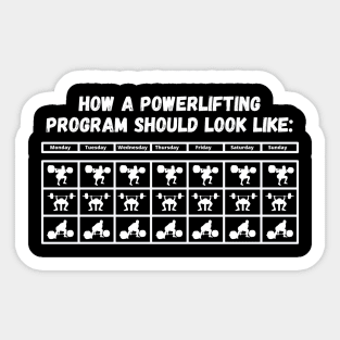 Powerlifting Program White Sticker